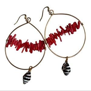 Coral & Seashell hoops